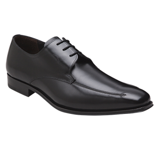 Mezlan "15189" Black Supple Polished Baby Lux Italian Calfskin Shoes